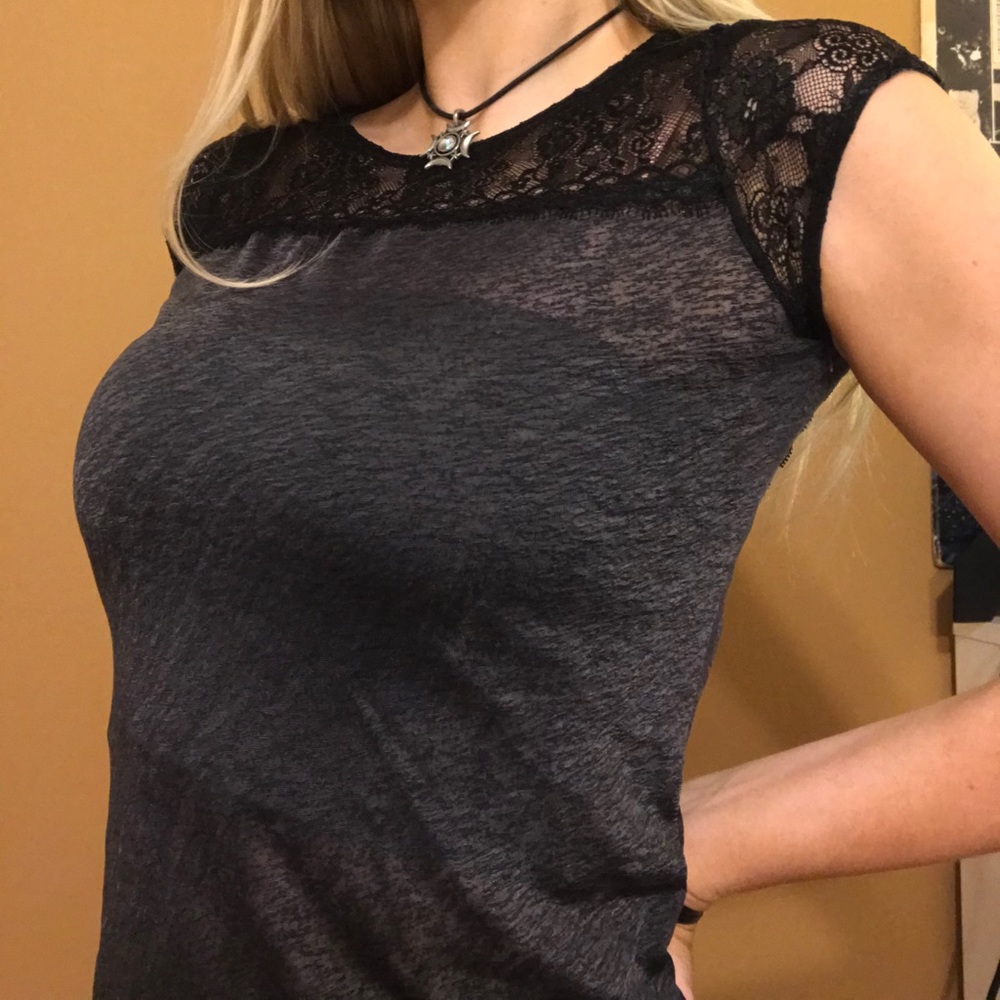 Free People Top With Lace Detail